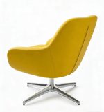 Modern style yellow leather rotating lounge chair - Image 2
